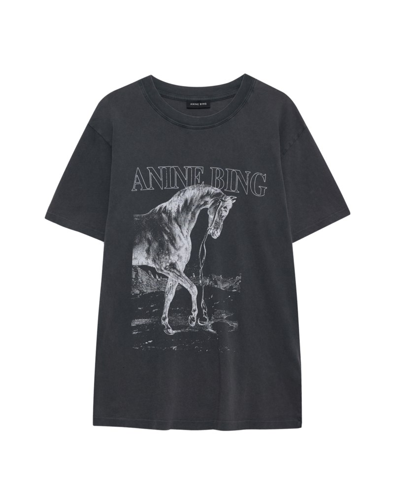 T-shirt lili horse washed black 1