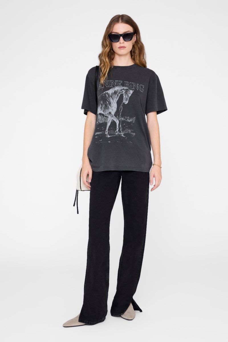 T-shirt lili horse washed black 2