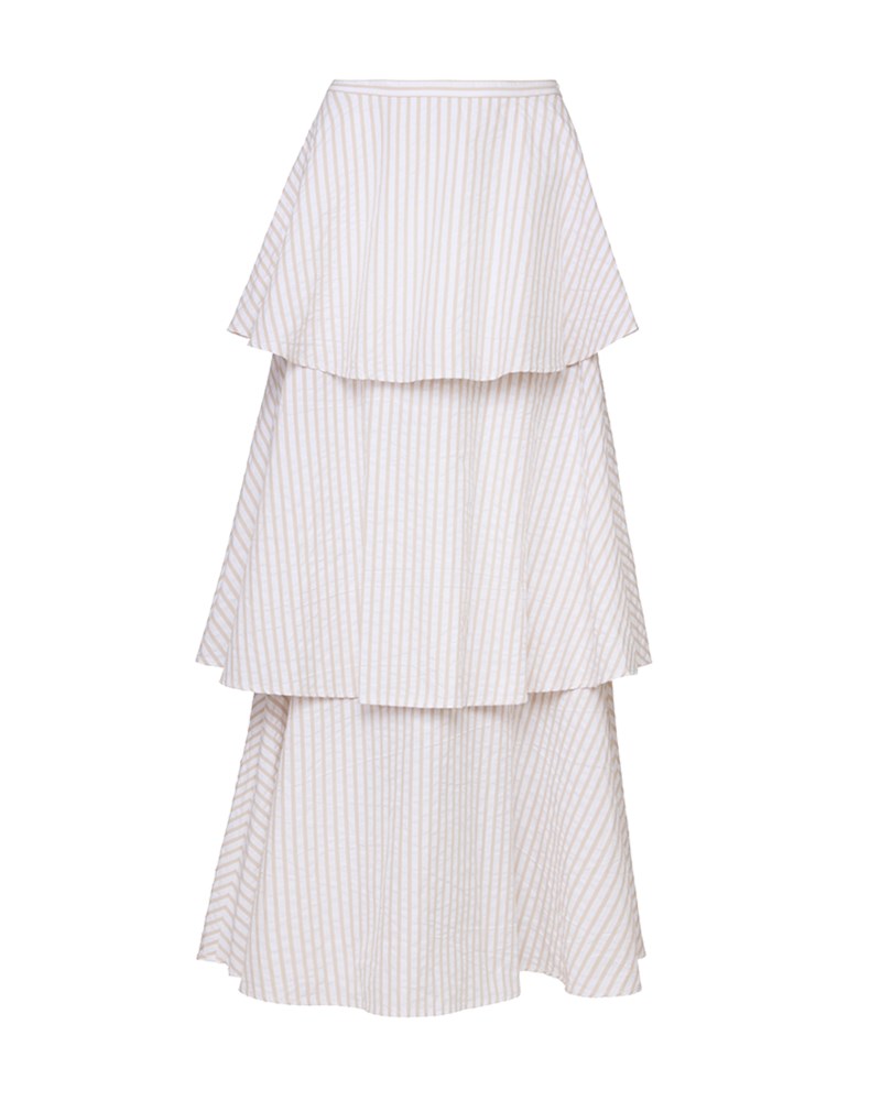 Kjol seersucker flounce navy stripe 2