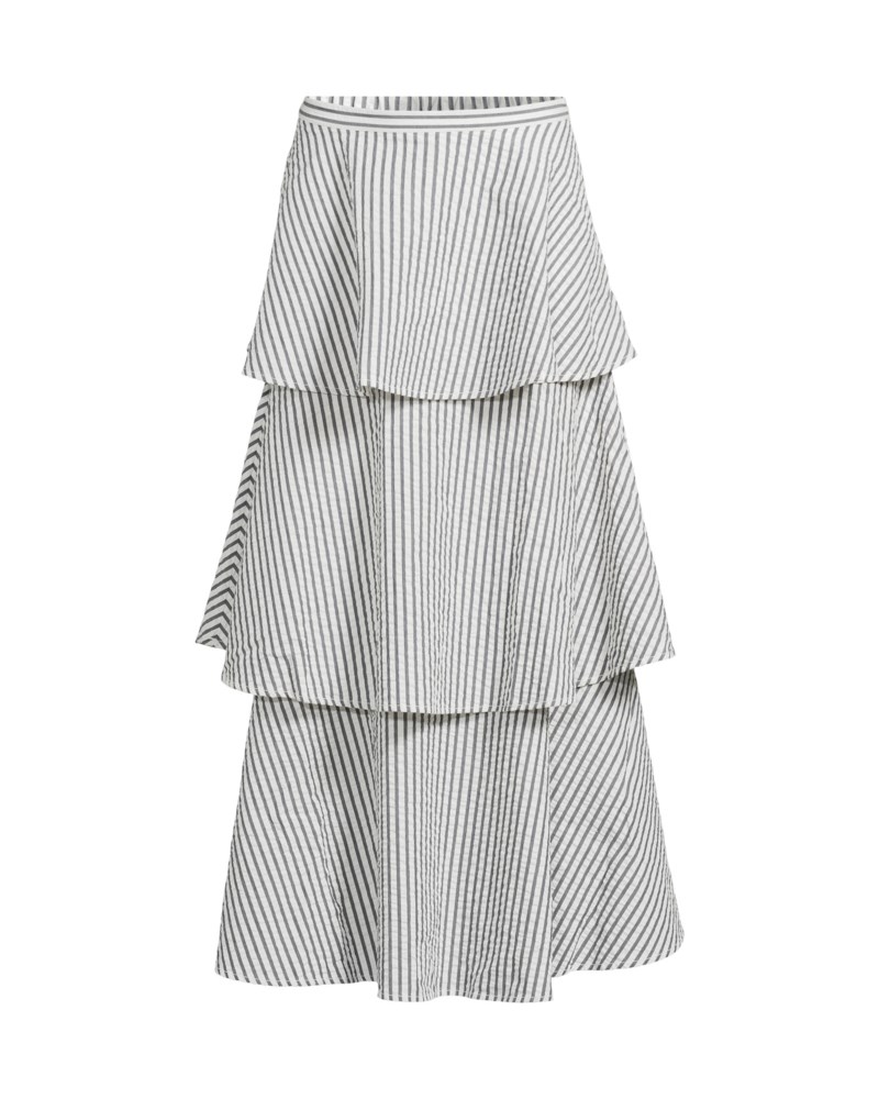 Kjol seersucker flounce navy stripe 1