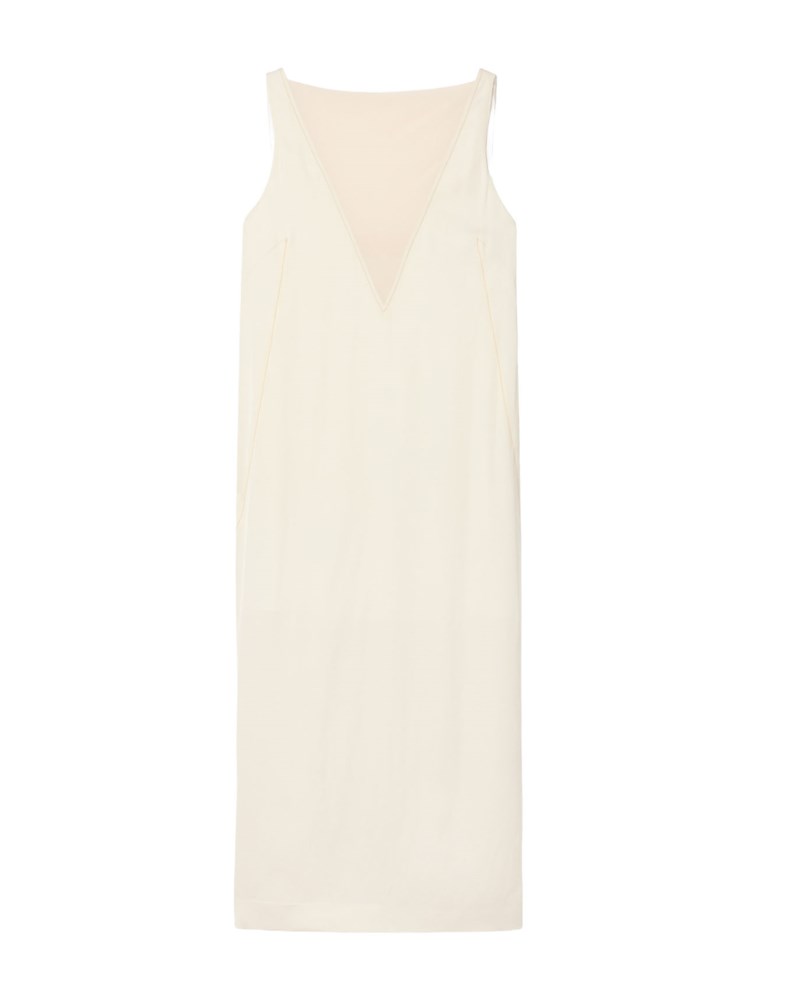 Klänning sheer v-neck
