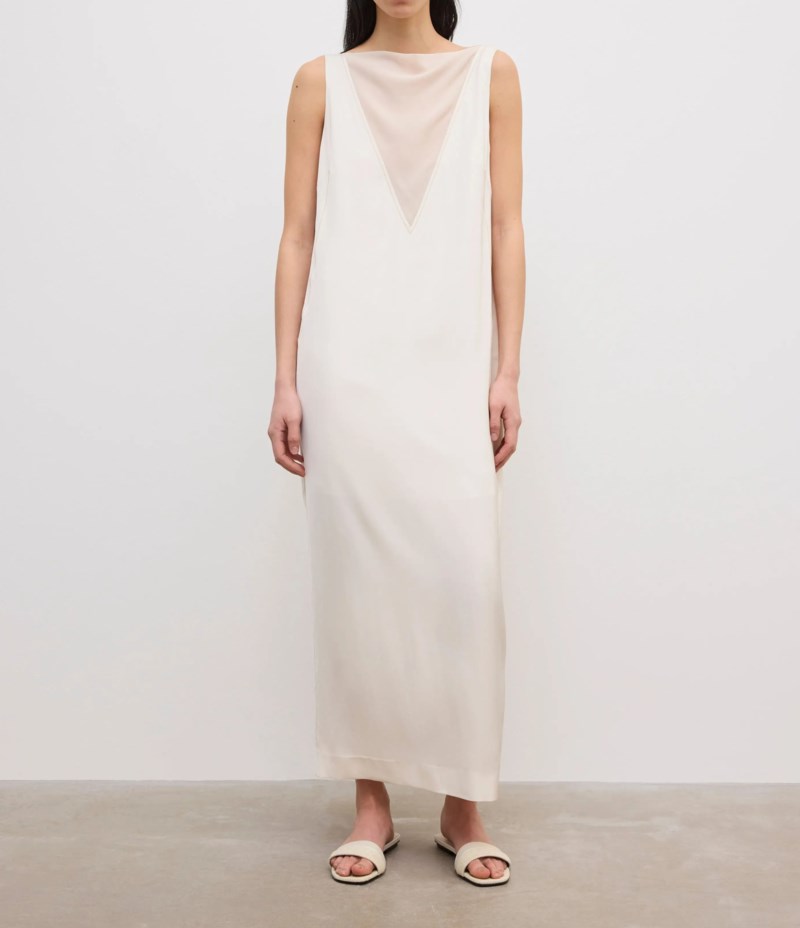 Dagmar Klänning sheer v-neck dam – bild 2