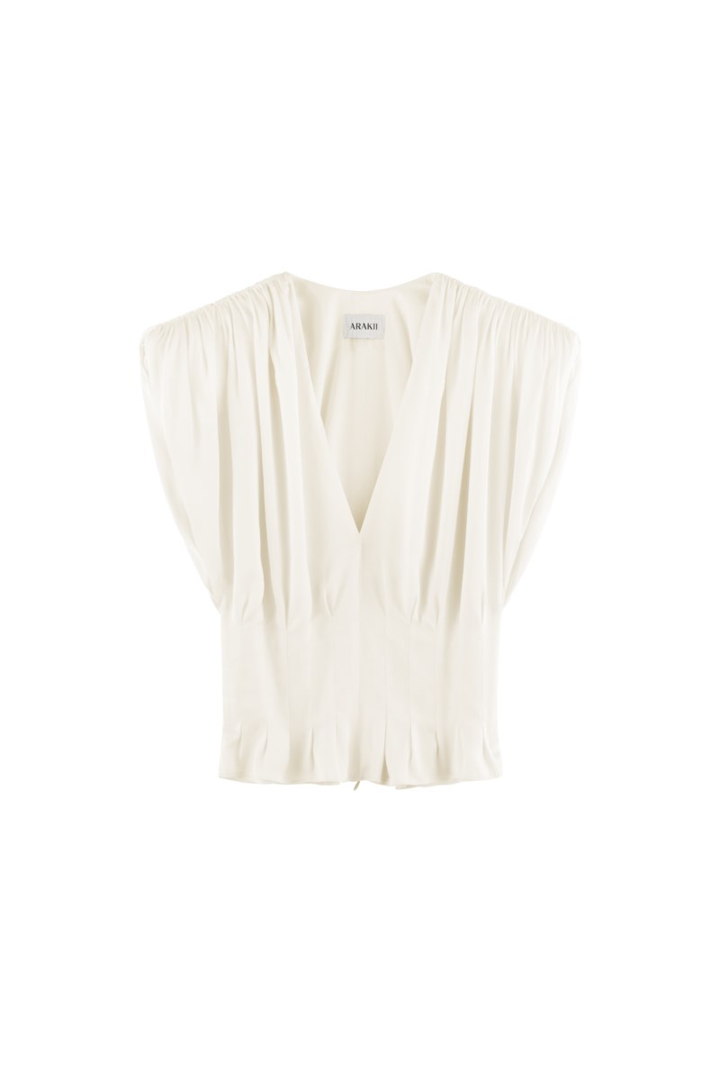 Deep v-neck silk top