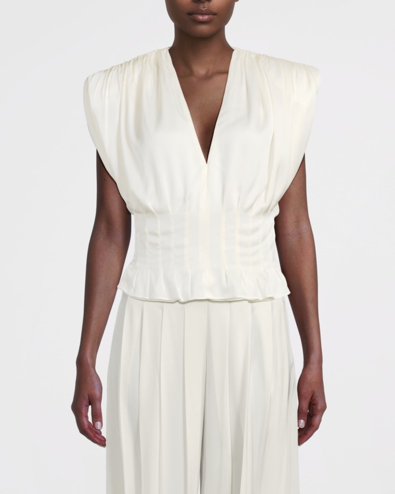 Arakii Deep v-neck silk top toppar dam – bild 2