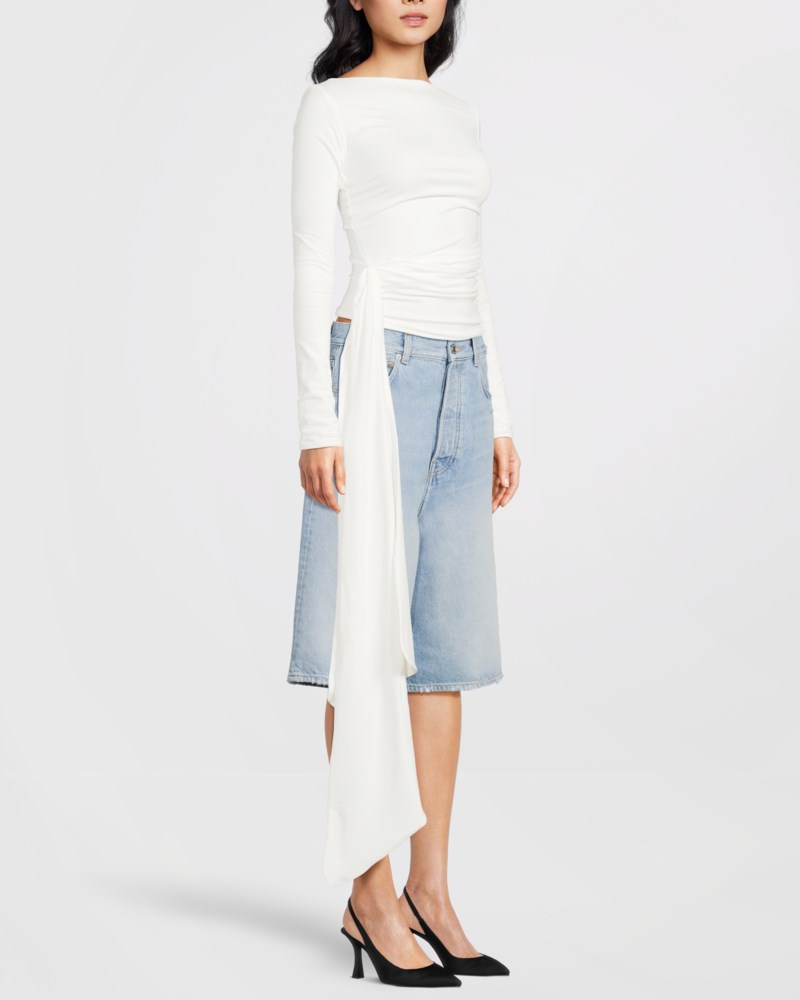 Arakii Jersey draped long sleeve toppar dam – bild 3
