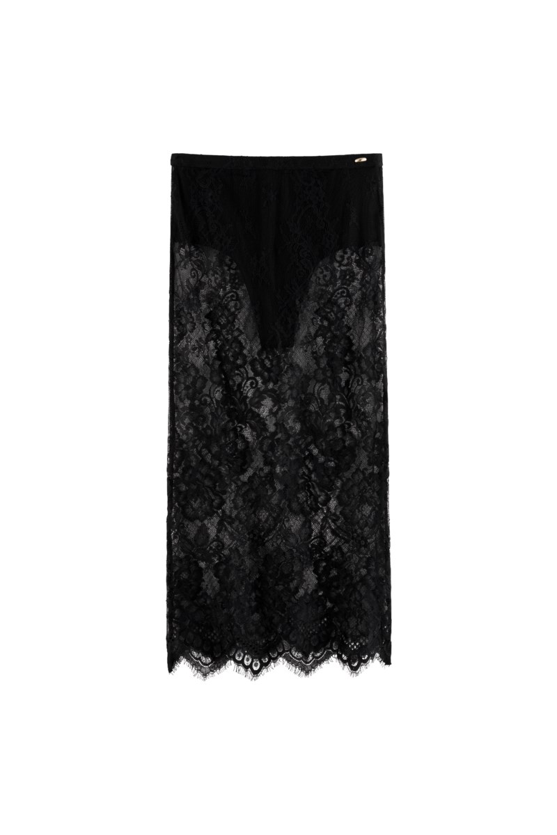 Lace midi skirt