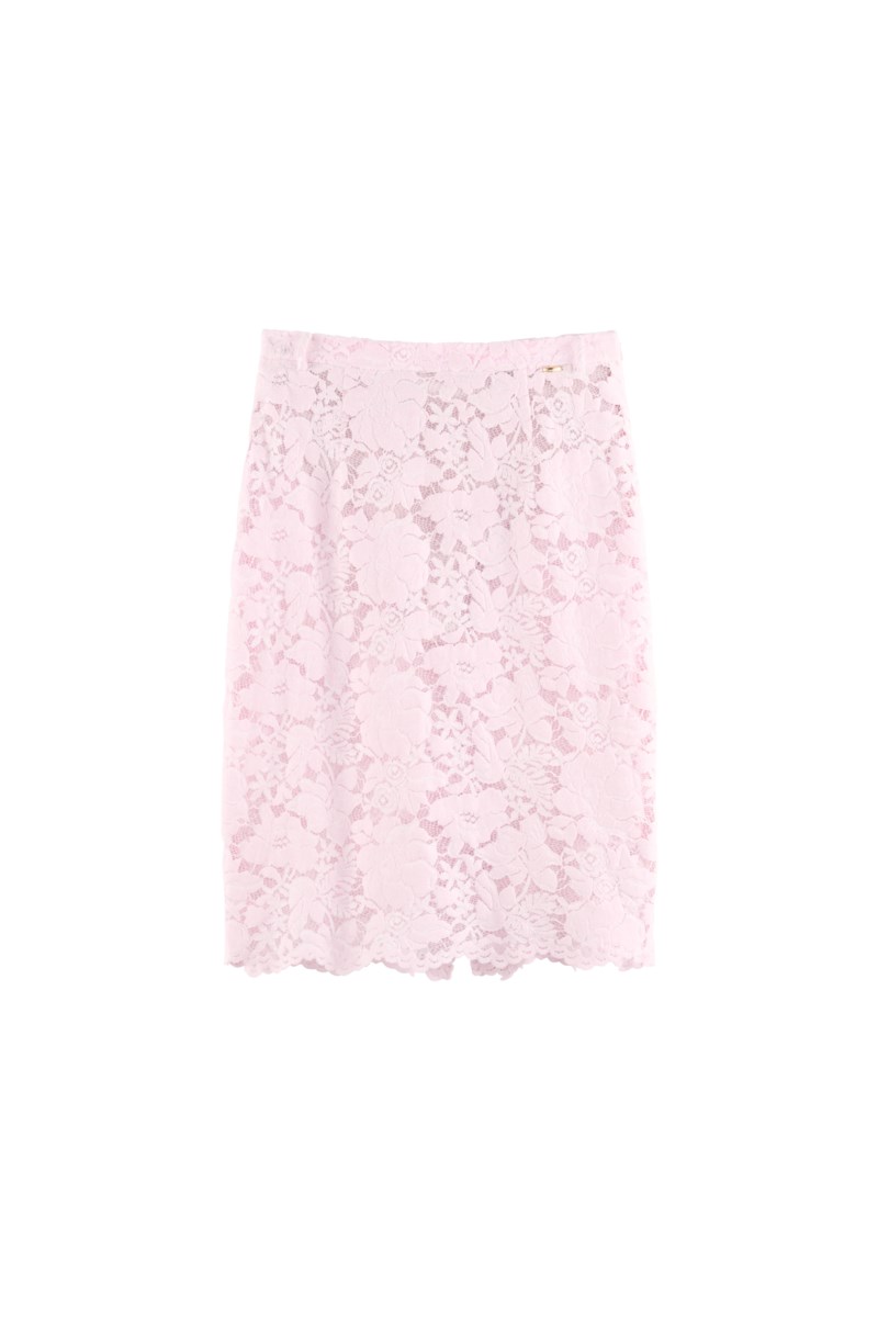 Velvet lace pencil skirt