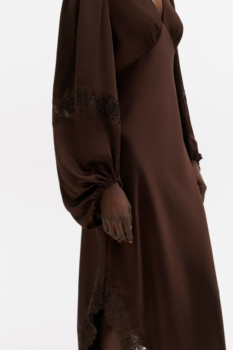 MALINA Klänning seema asymmetric lace hem maxi dam – bild 4