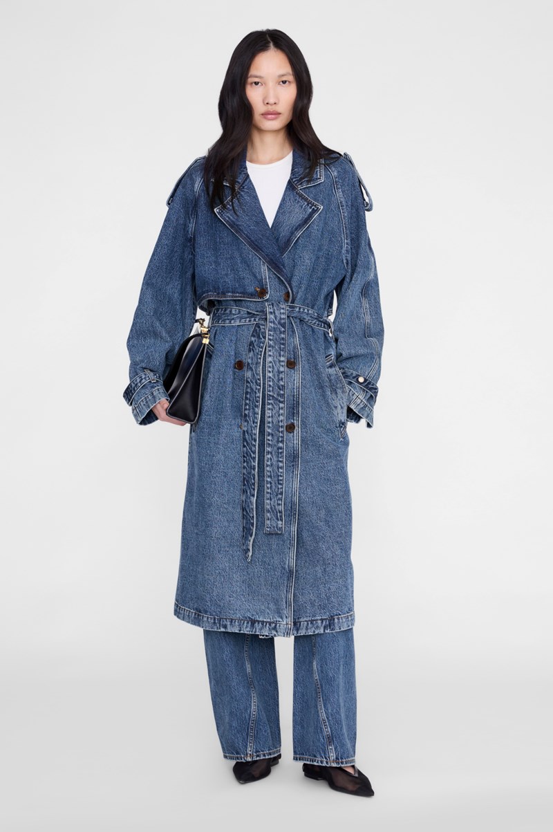 Anine Bing Trenchcoat rickie maxi denim jeansjackor dam – bild 2