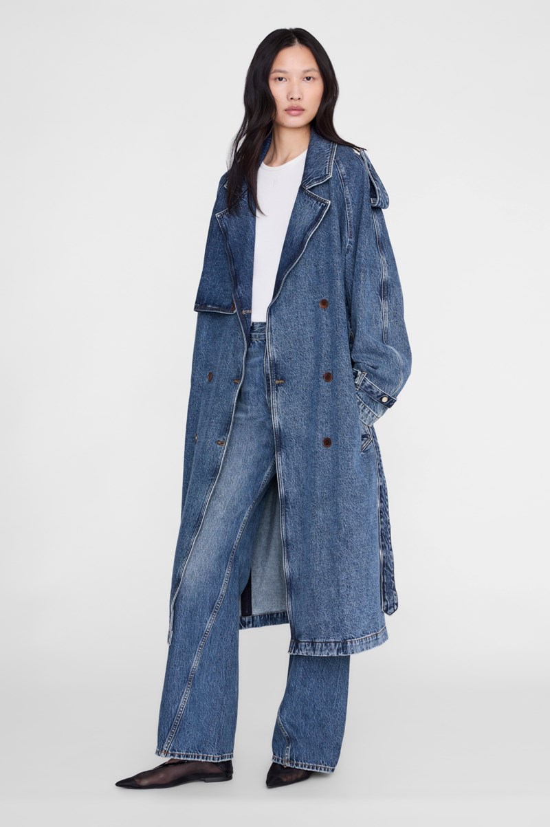 Anine Bing Trenchcoat rickie maxi denim jeansjackor dam – bild 3