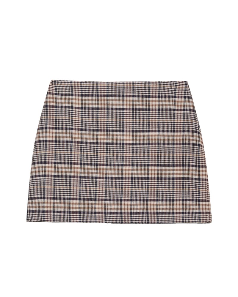 Kjol tierra beige & navy check