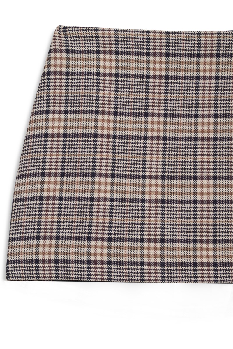 Anine Bing Kjol tierra beige & navy check dam – bild 2
