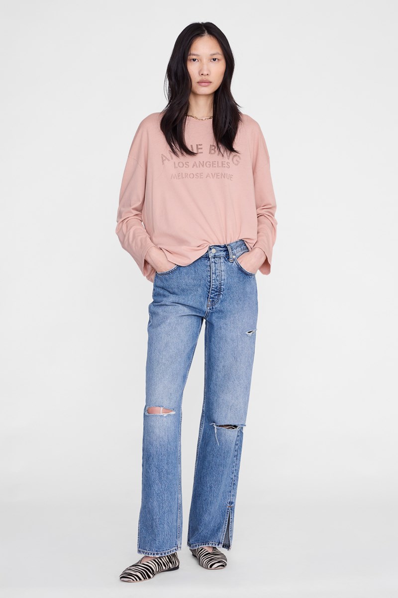 Anine Bing Långärmad t-shirt ivan long sleeve melrose stencil dam – bild 2