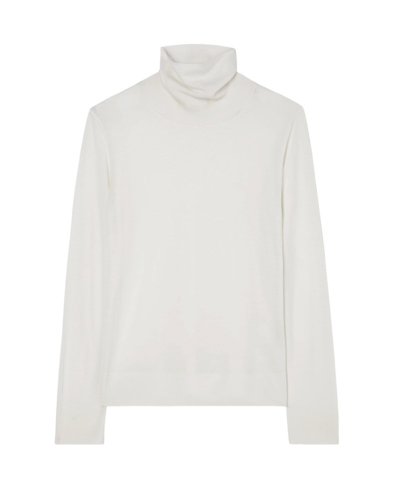 Turtleneck fine knit wool cashmere