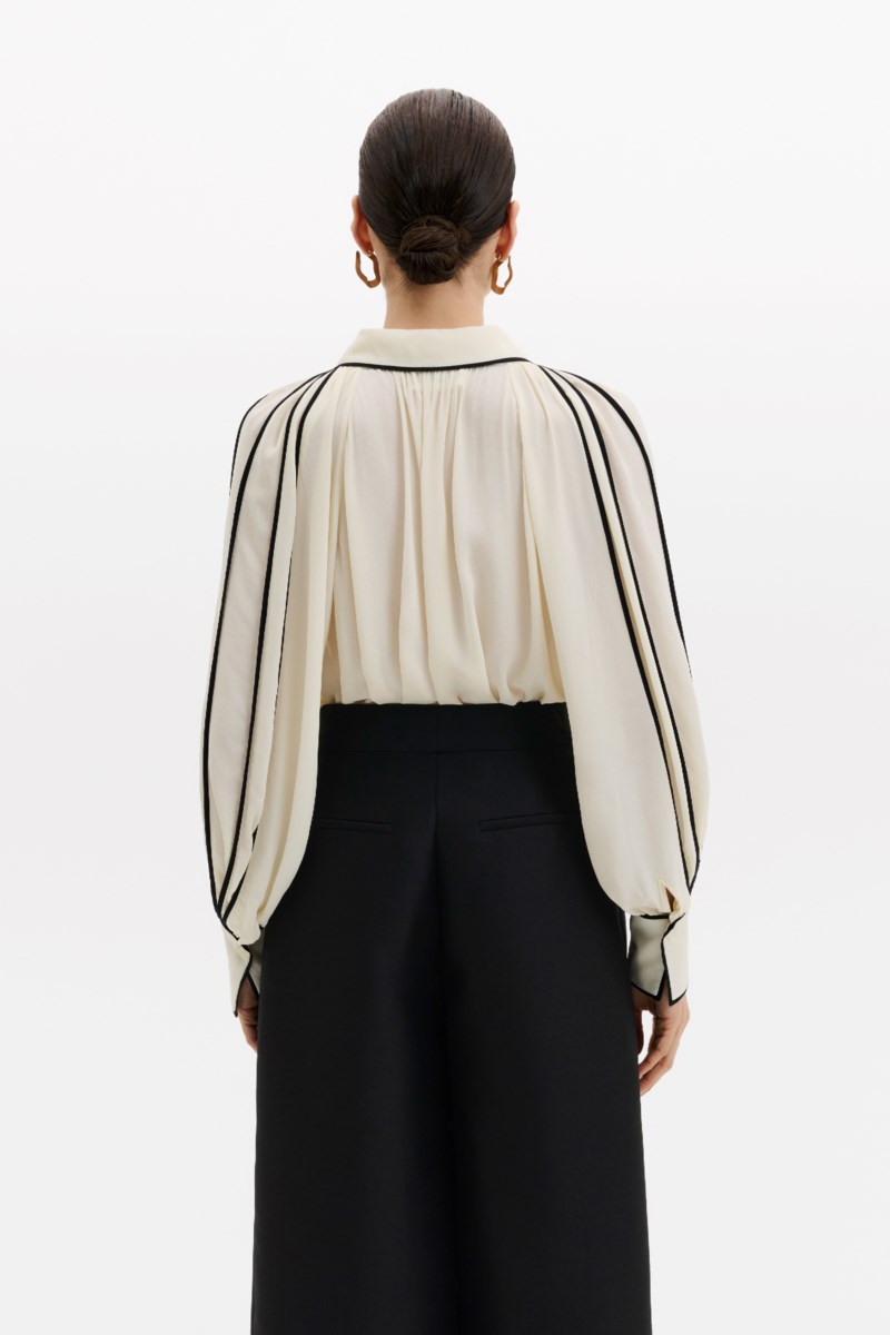 MALINA Blus bea contrast edge chiffon dam – bild 4