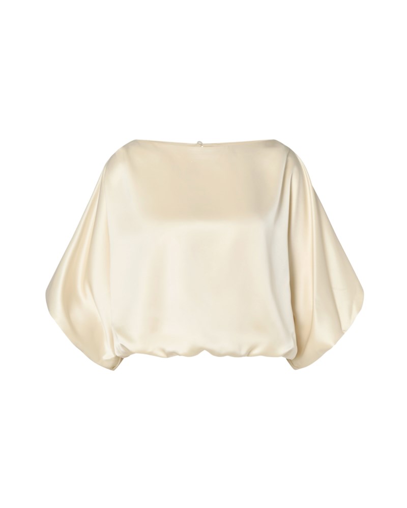 Blus havanna boat neck puff sleeve
