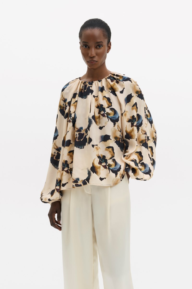 MALINA Blus sophie button detail gathered dam – bild 2