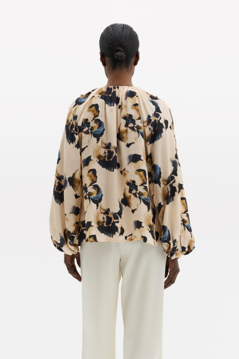 MALINA Blus sophie button detail gathered dam – bild 3