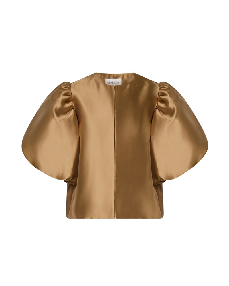 Blus cleo puff sleeve satin