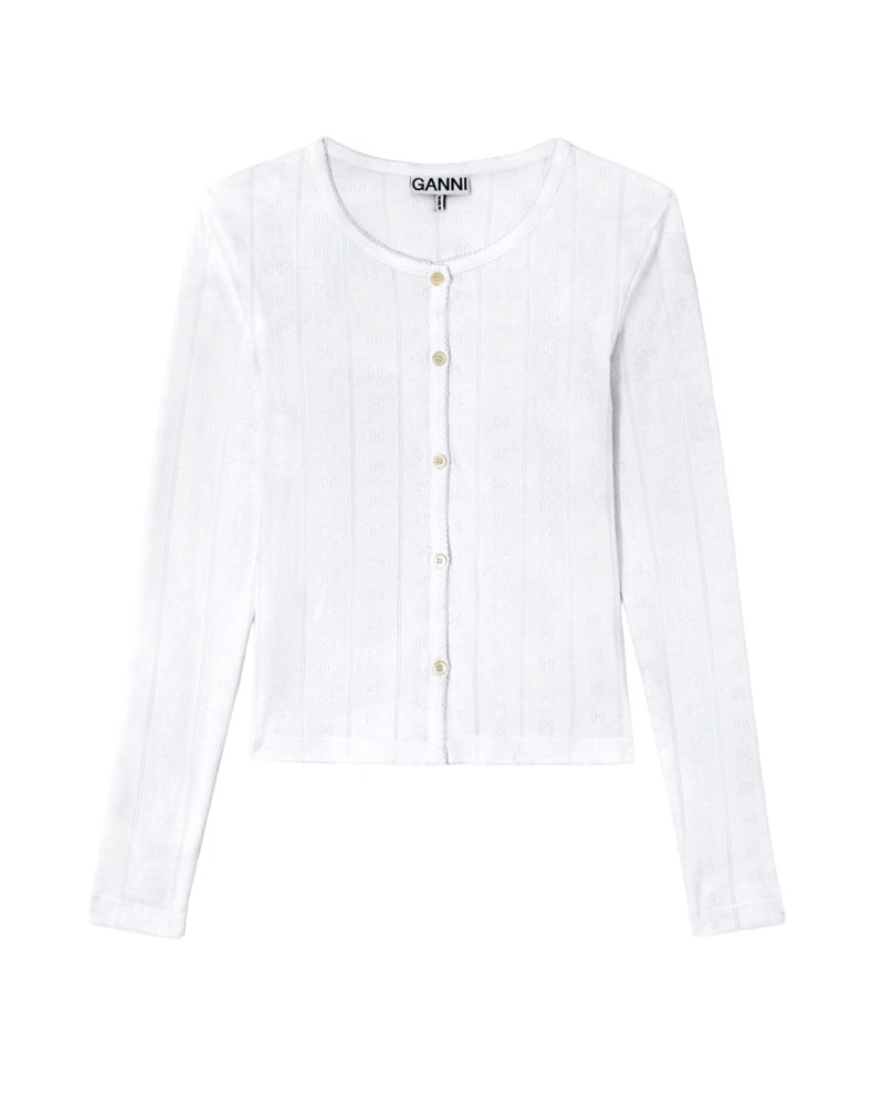 Topp compact pointelle rib jersey long sleeve