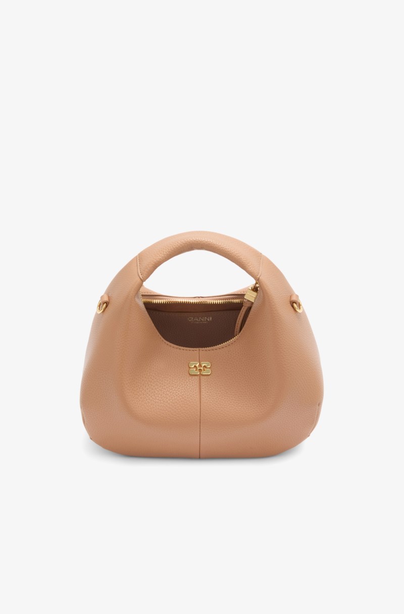 Ganni Handväska hobo mini grained dam – bild 2