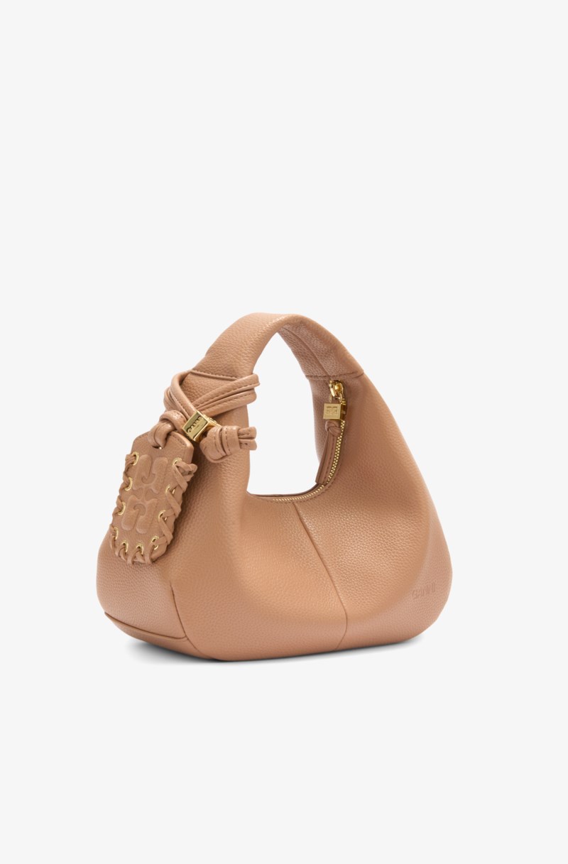 Ganni Handväska hobo mini grained dam – bild 3
