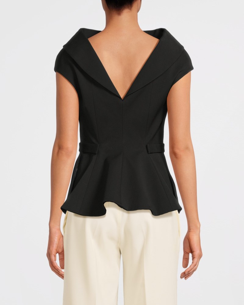 Arakii Topp peplum boat neck dam – bild 4