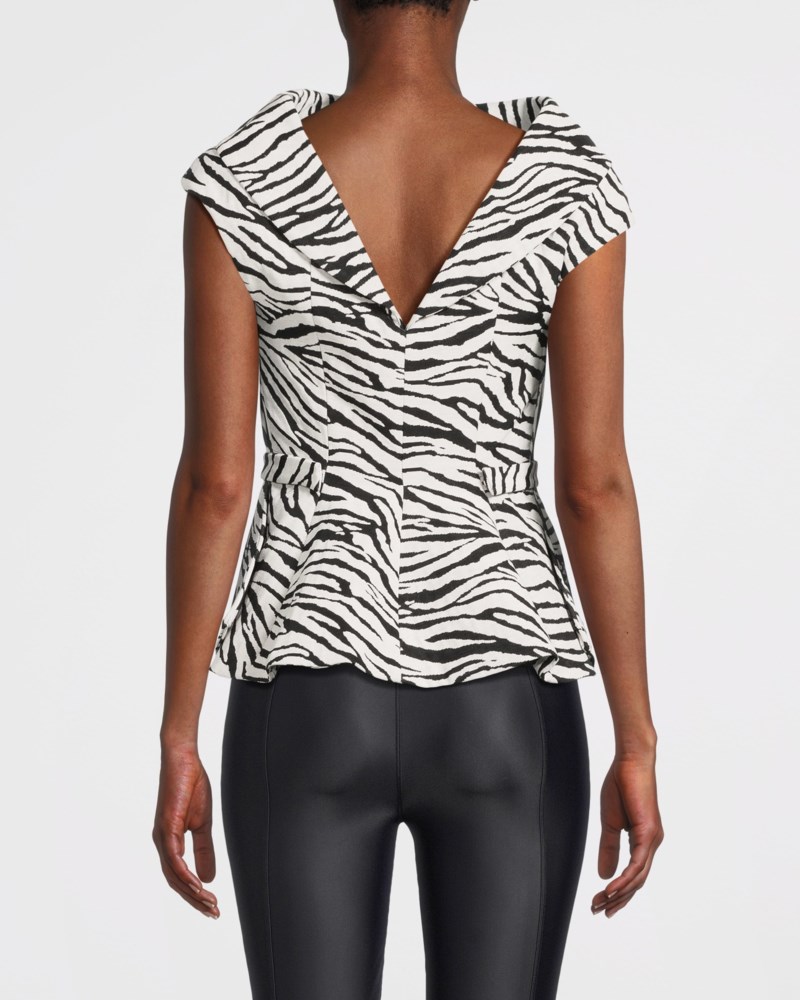 Arakii Topp peplum boat neck dam – bild 3