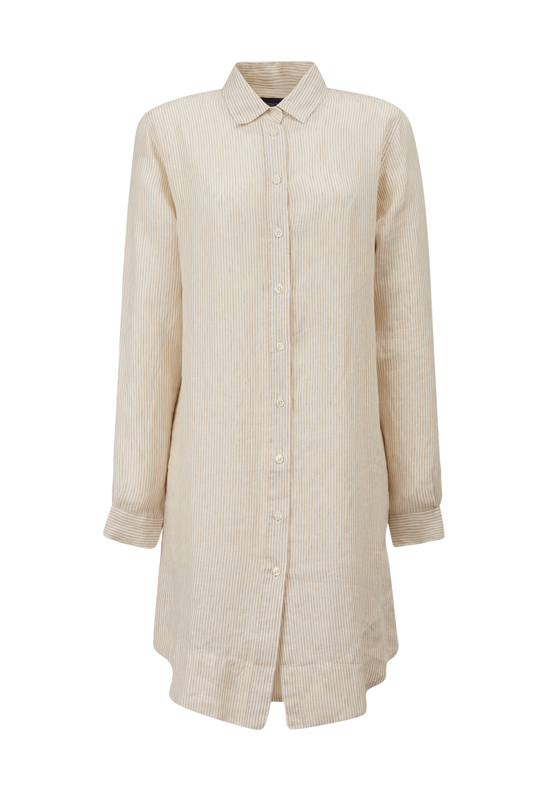 Lexington Klänning isa linen shirt dress beige/vitrandig NK