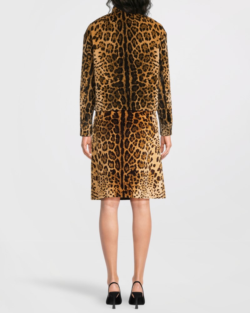 Max Mara Studio Kavaj boxy in smooth printed velvet dam – bild 4