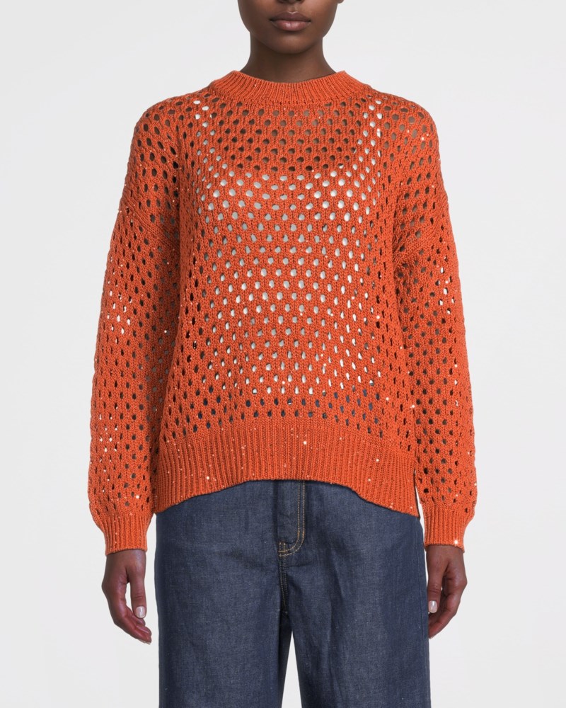 Max Mara Studio Tröja sequinned cotton boxy dam – bild 2