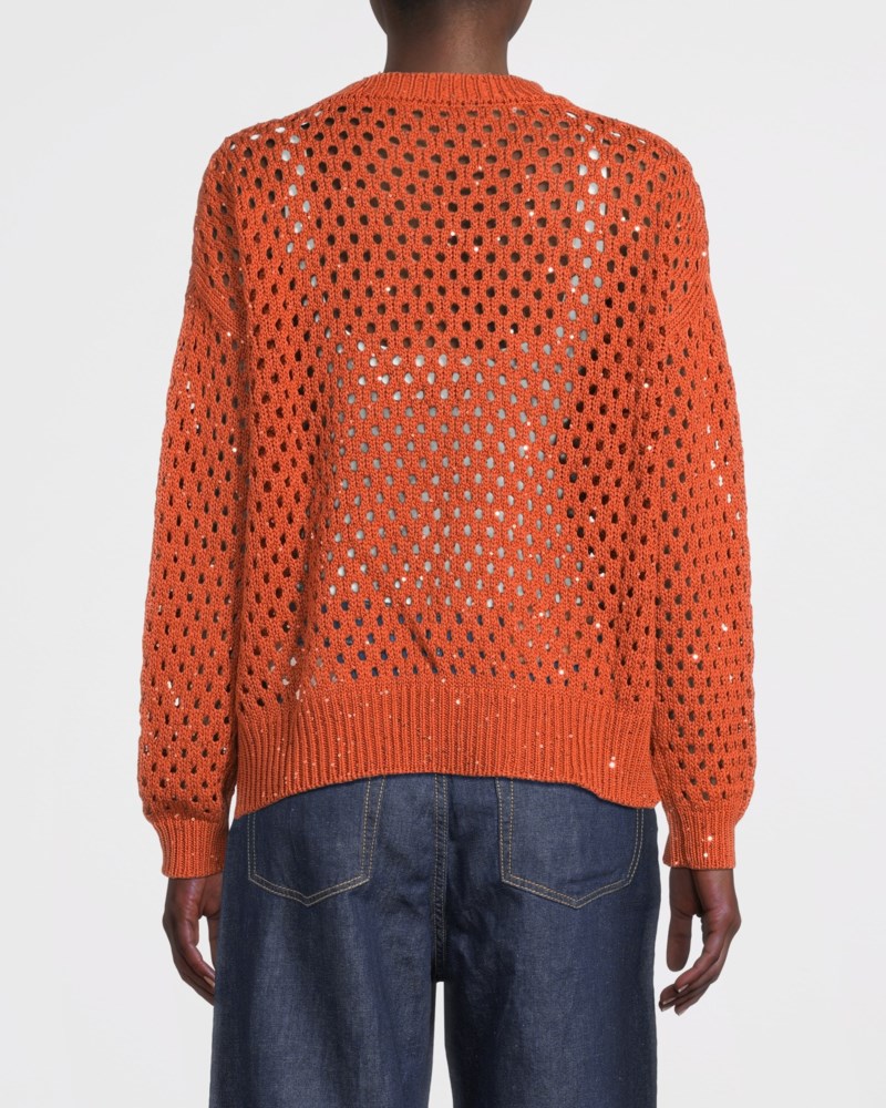 Max Mara Studio Tröja sequinned cotton boxy dam – bild 3