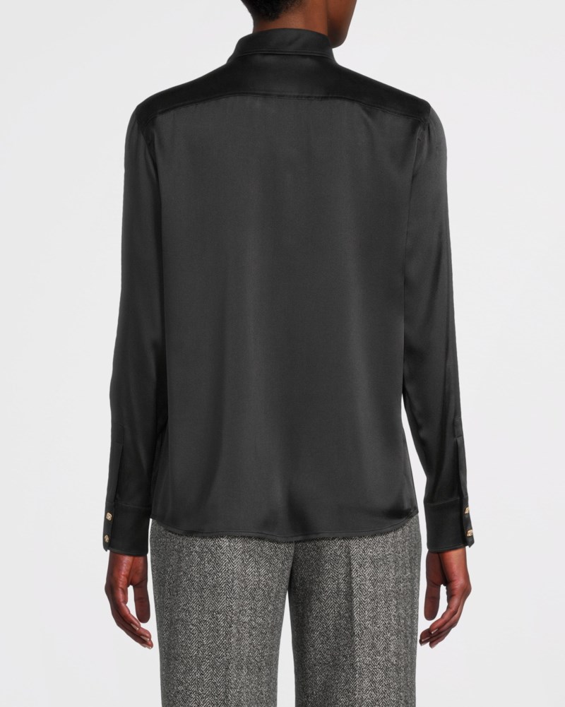 Max Mara Studio Skjorta mannish silk satin dam – bild 4
