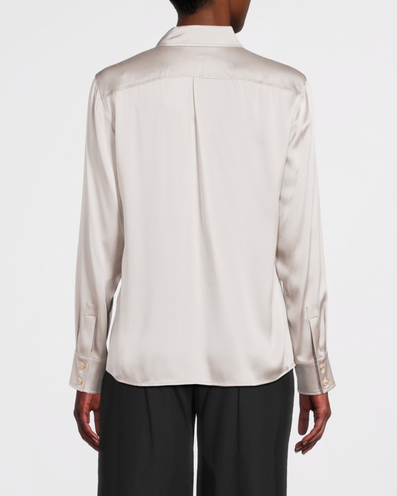 Max Mara Studio Skjorta mannish silk satin dam – bild 4