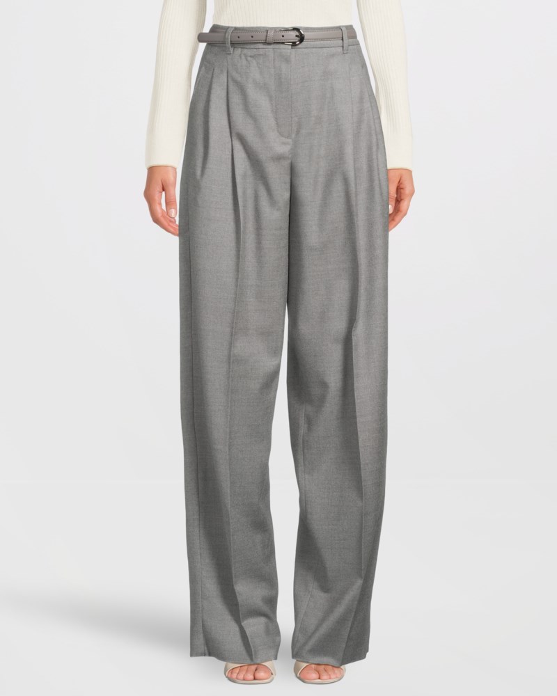 Max Mara Studio Byxa mannish wool flannel dam – bild 2