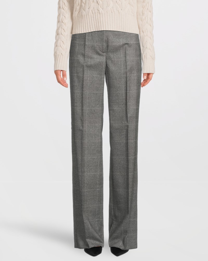 Max Mara Studio Byxor straight-fit wool flannel dam – bild 2