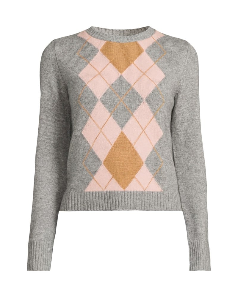 Stickad tröja argyle wool and cashmere