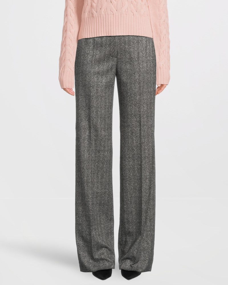 Max Mara Studio Byxor flared jacquard jersey dam – bild 2