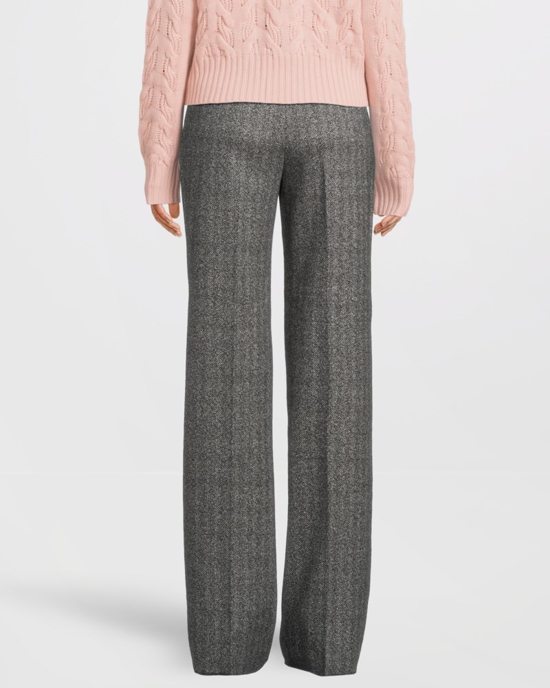 Max Mara Studio Byxor flared jacquard jersey dam – bild 4