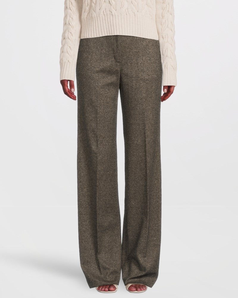 Max Mara Studio Byxor flared jacquard jersey dam – bild 2