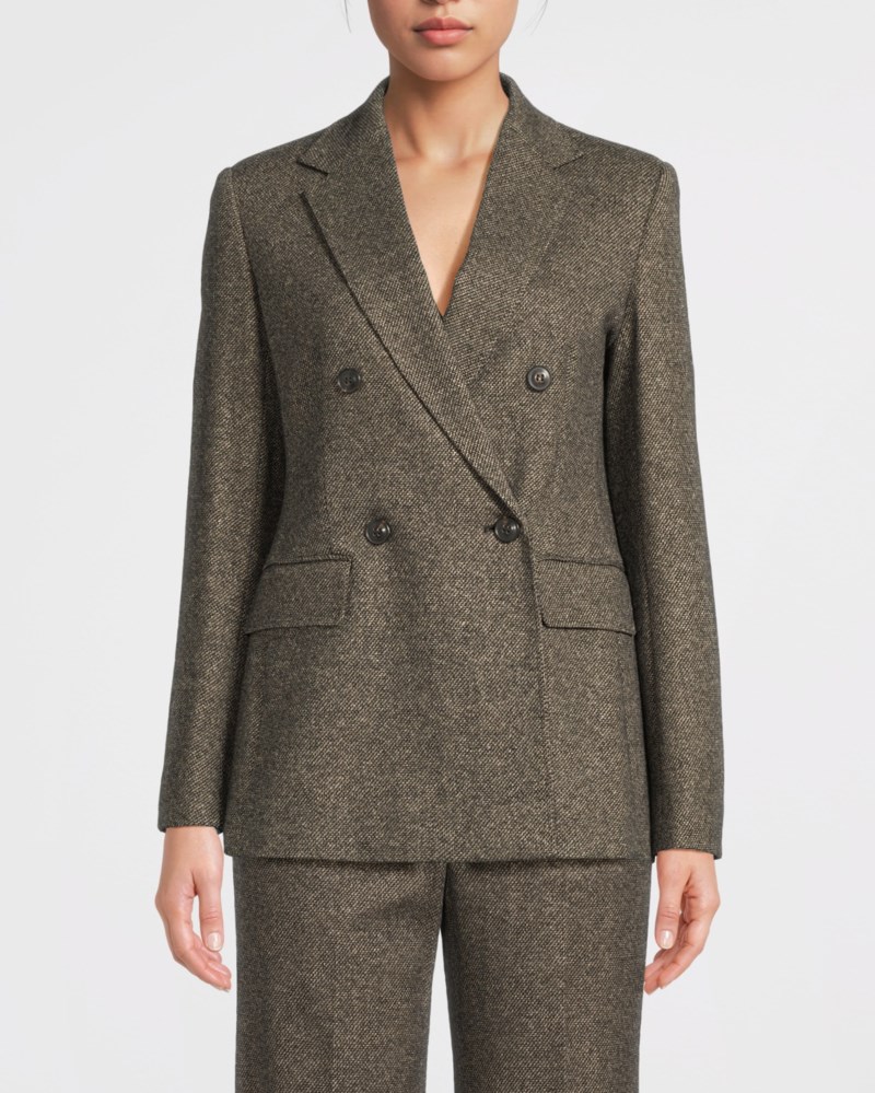 Max Mara Studio Kavaj double-breasted jacquard jersey dam – bild 2