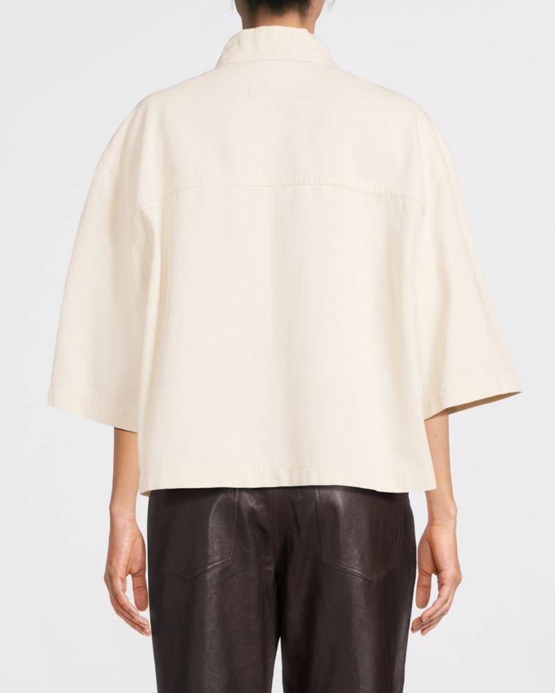 Weekend Max Mara Overshirt washed cotton cropped skjortor dam – bild 3