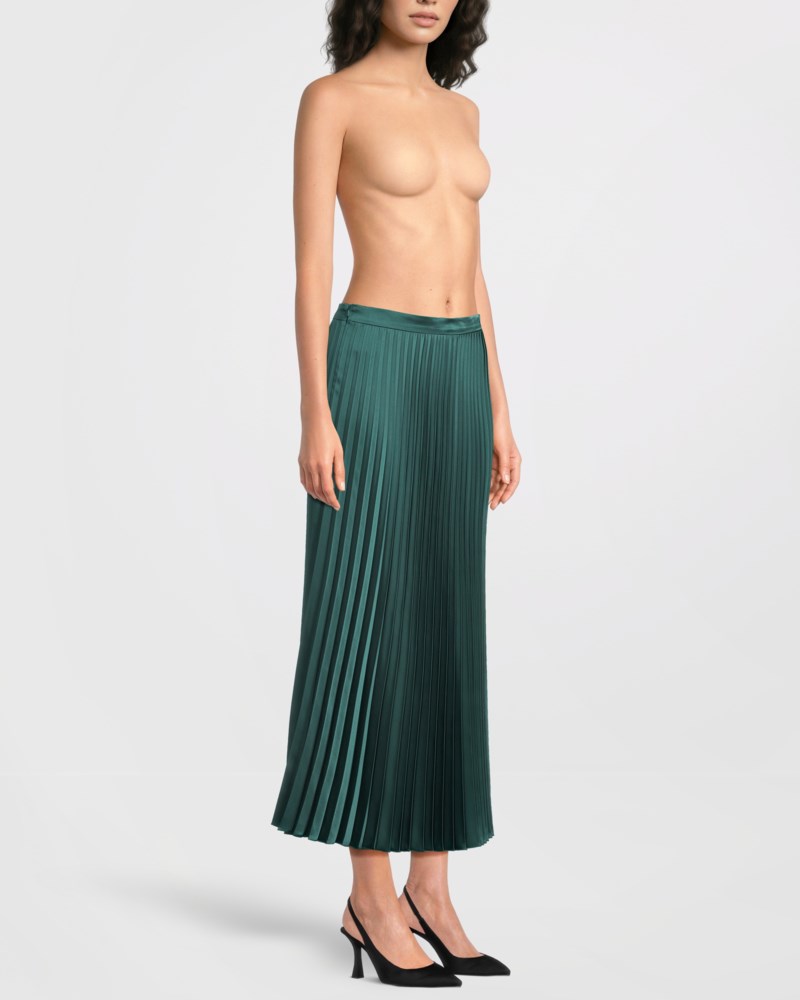 Weekend Max Mara Kjol pleated satin dam – bild 3