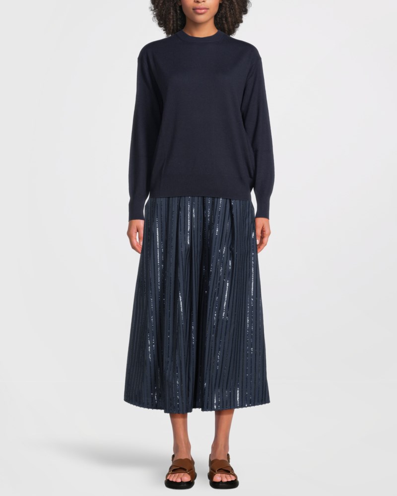 Weekend Max Mara Kjol sequin-embroidered cotton dam – bild 2