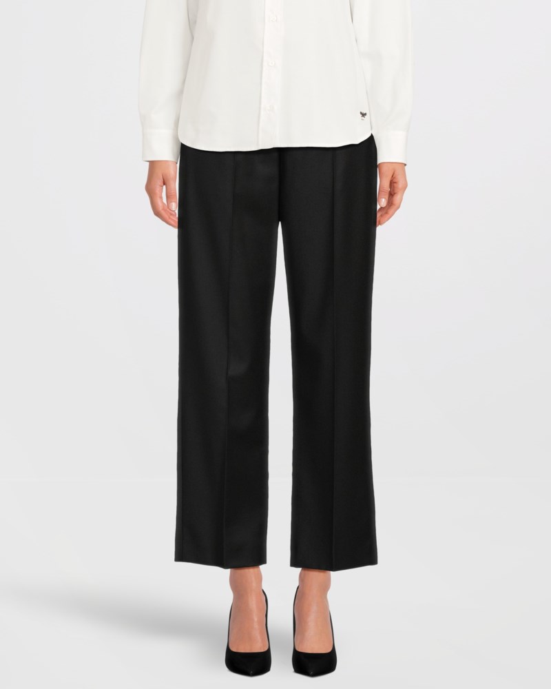Weekend Max Mara Byxor stretch wool flannel dam – bild 2