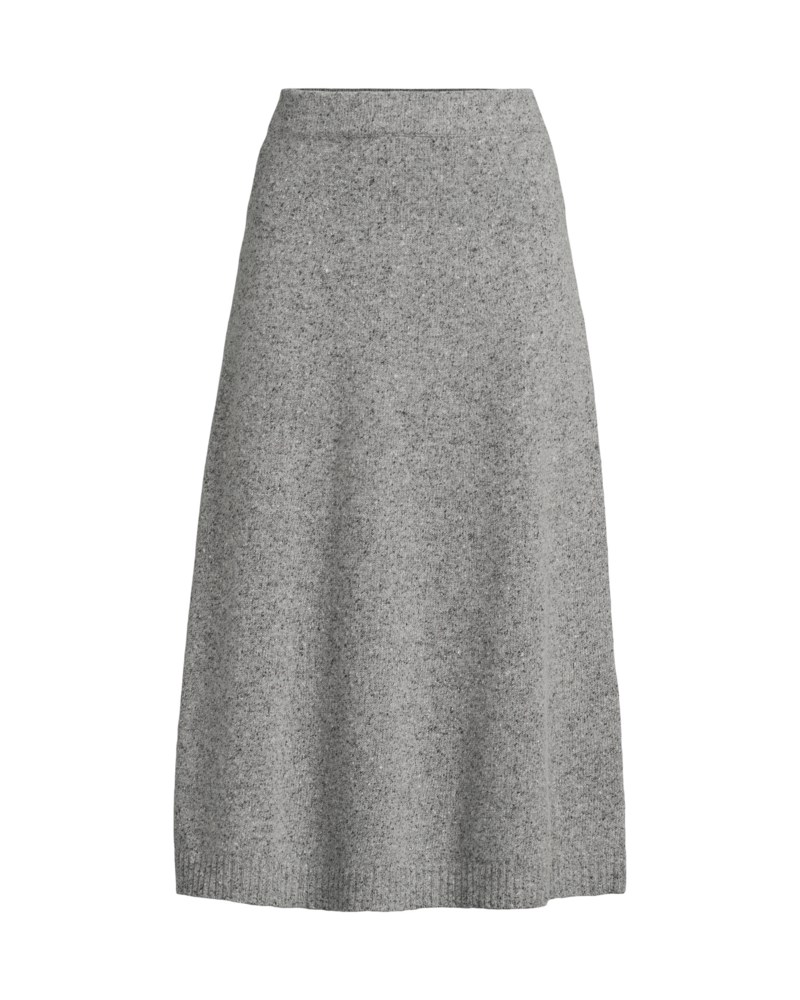 Kjol flared wool blend tweed