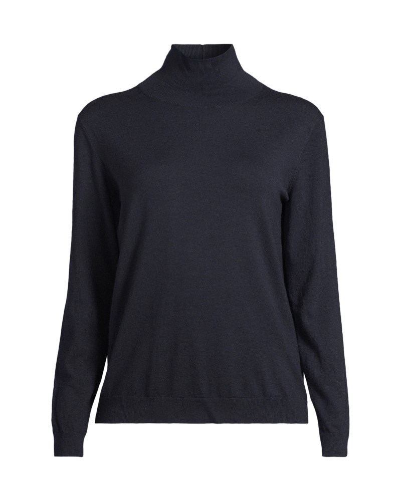 Turtleneck wool and silk knit