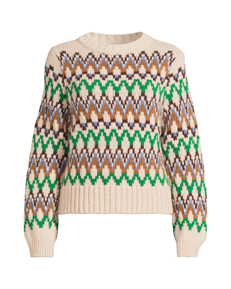Stickad tröja jacquard wool