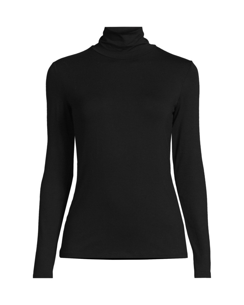 Turtleneck slim fit stretch viscose jersey