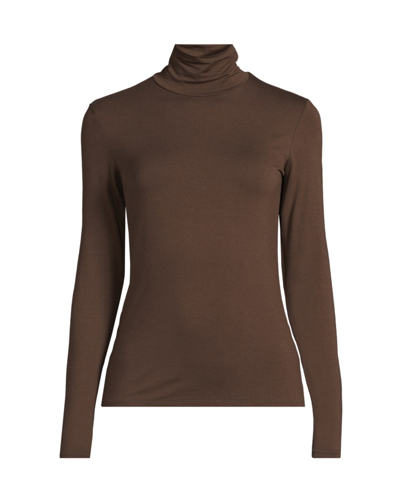 Turtleneck slim fit stretch viscose jersey